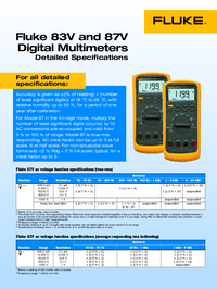Thumbnail of document Data Sheet - 87V / PRV240 True-RMS Digital Multimeter and Proving Unit Kit